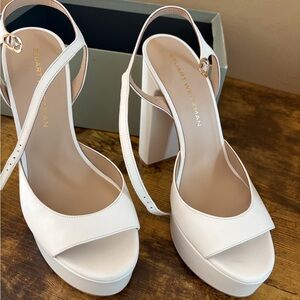 Stuart Weitzman Cream Platform Heels